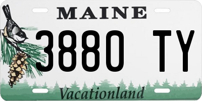 ME license plate 3880TY