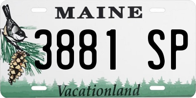ME license plate 3881SP