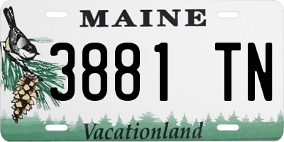 ME license plate 3881TN