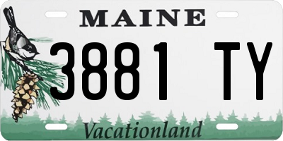 ME license plate 3881TY