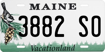 ME license plate 3882SO