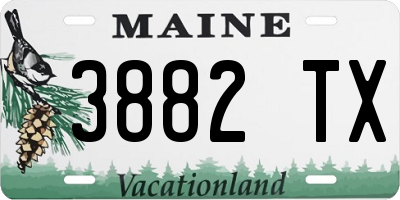 ME license plate 3882TX