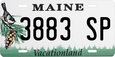 ME license plate 3883SP