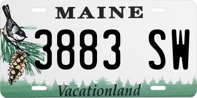 ME license plate 3883SW