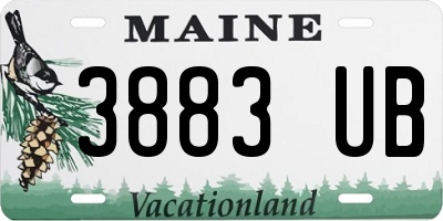 ME license plate 3883UB