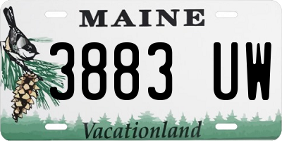 ME license plate 3883UW