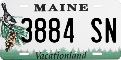 ME license plate 3884SN