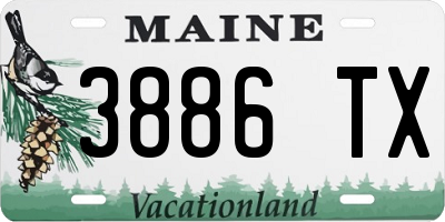 ME license plate 3886TX