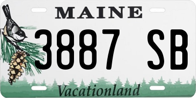 ME license plate 3887SB
