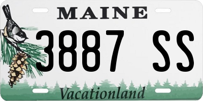 ME license plate 3887SS