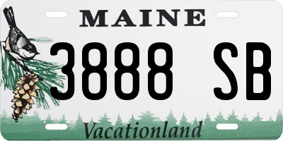 ME license plate 3888SB