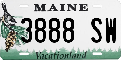 ME license plate 3888SW