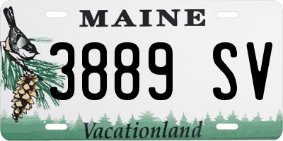 ME license plate 3889SV