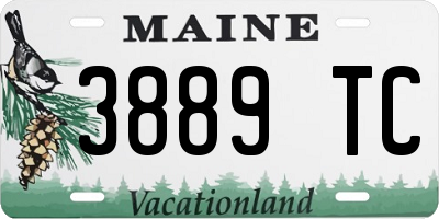 ME license plate 3889TC