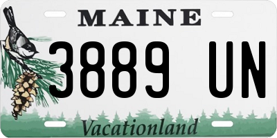 ME license plate 3889UN