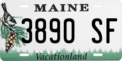 ME license plate 3890SF