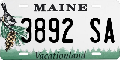 ME license plate 3892SA