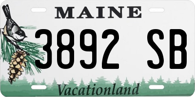 ME license plate 3892SB