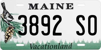 ME license plate 3892SO