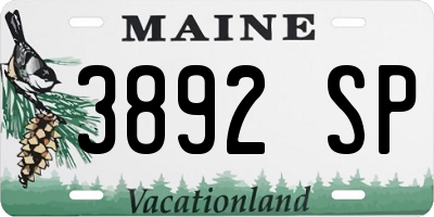 ME license plate 3892SP