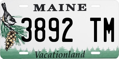 ME license plate 3892TM