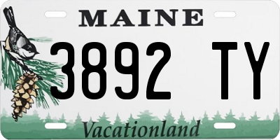 ME license plate 3892TY