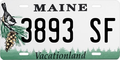 ME license plate 3893SF