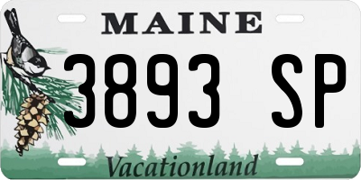 ME license plate 3893SP