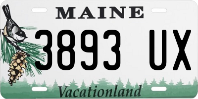 ME license plate 3893UX