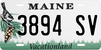 ME license plate 3894SV