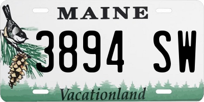 ME license plate 3894SW