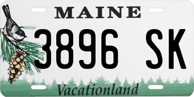 ME license plate 3896SK