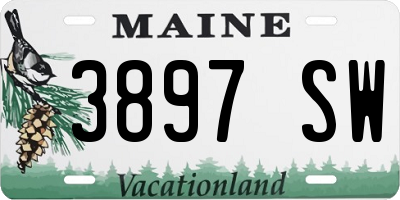 ME license plate 3897SW