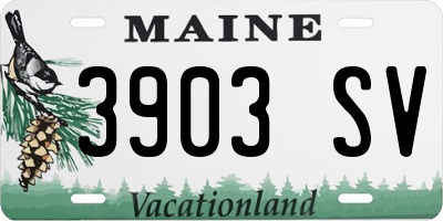 ME license plate 3903SV
