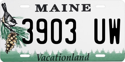 ME license plate 3903UW