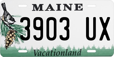 ME license plate 3903UX