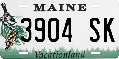 ME license plate 3904SK