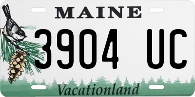 ME license plate 3904UC
