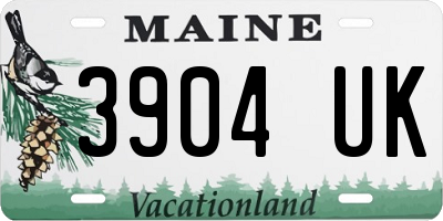 ME license plate 3904UK