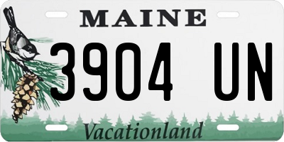 ME license plate 3904UN