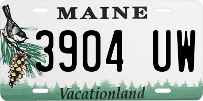 ME license plate 3904UW