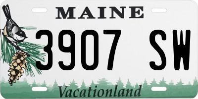 ME license plate 3907SW