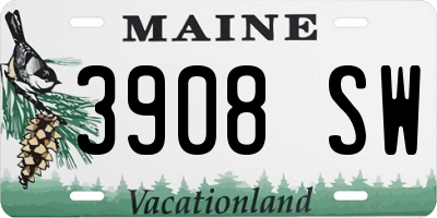 ME license plate 3908SW