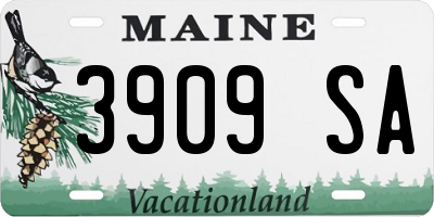 ME license plate 3909SA