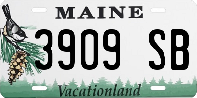 ME license plate 3909SB