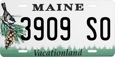 ME license plate 3909SO