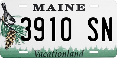 ME license plate 3910SN