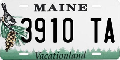 ME license plate 3910TA