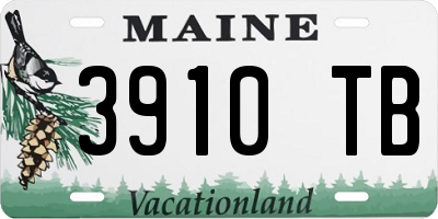ME license plate 3910TB