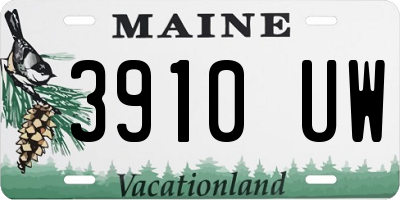 ME license plate 3910UW